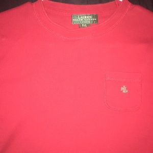vintage ralph lauren red tee shirt with pocket